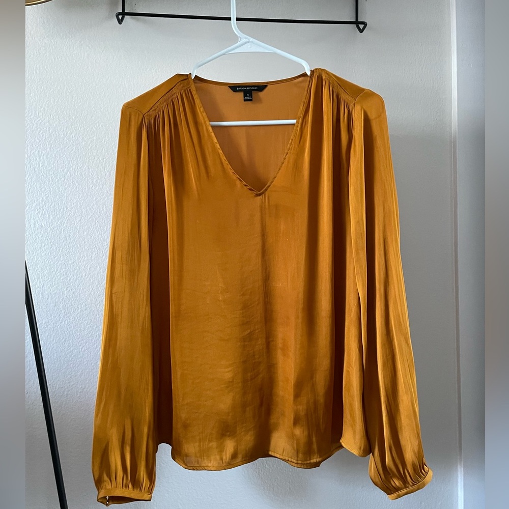 Banana Republic Long Sleeve Burton Orange Blouse